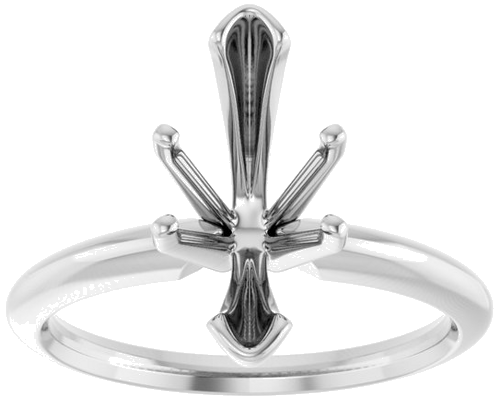 14K White 13x6 mm Marquise Solitaire Engagement Ring Mounting (3)