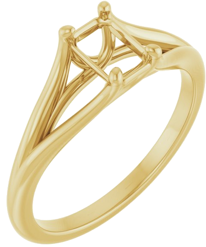 Sužadėtuvių Žiedas „Solitaire“ 585 Geltonojo Aukso Emerald 6mm x 4mm (1)