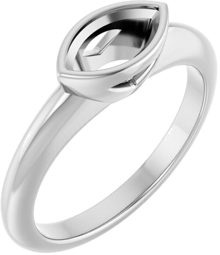 Sužadėtuvių Žiedas „Bezel-Set Solitaire“ 14k white gold Marquise 8.5mm x 4.5mm (1)