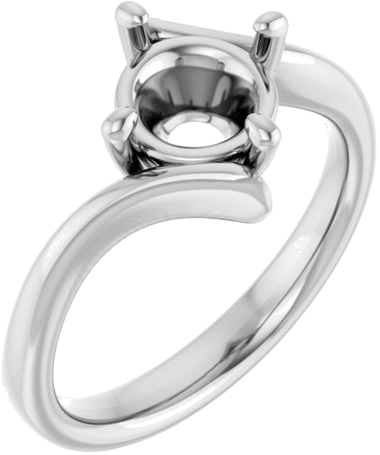 Sužadėtuvių Žiedas „Solitaire Bypass“ 14k white gold Round 7.4mm (1)
