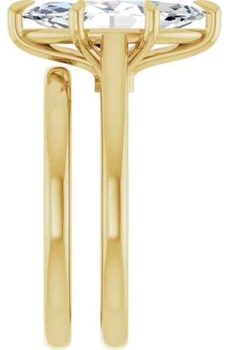 Sužadėtuvių Žiedas „Claw-Pong“ 10k yellow gold Marquise 14mm x 7mm (9)