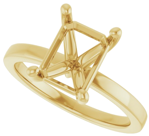 Sužadėtuvių Žiedas „Solitaire“ 14k yellow gold Emerald 9mm x 7mm (5)