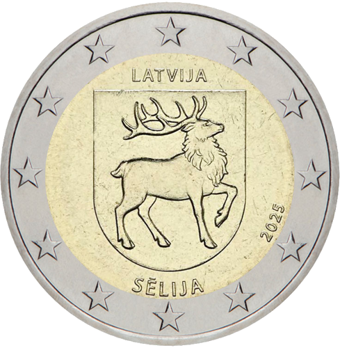 2025 Latvija Sēlija 2 eiro monēta (1)
