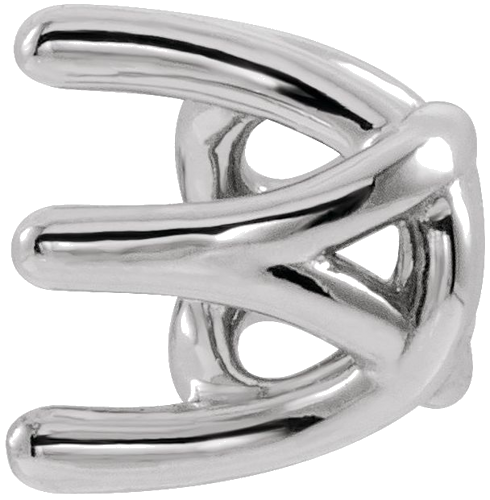 14K White 6 mm Round Solitaire Slide Pendant Mounting (2)