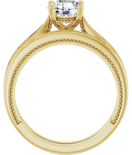 Sužadėtuvių Žiedas „Solitaire Vintage-Inspired“ 14k yellow gold Round 6.5mm (7)