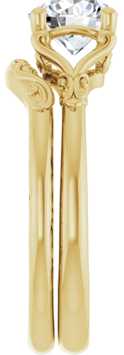 Sužadėtuvių Žiedas „Solitaire“ 14k yellow gold Round 6.5mm (9)