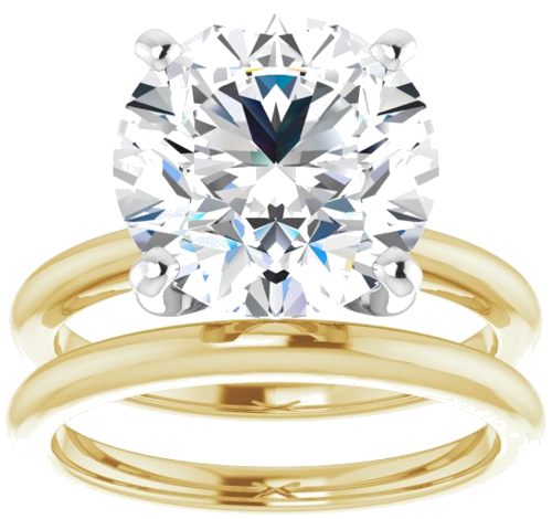 Sužadėtuvių Žiedas 14k yellow/white gold Round 11mm (8)