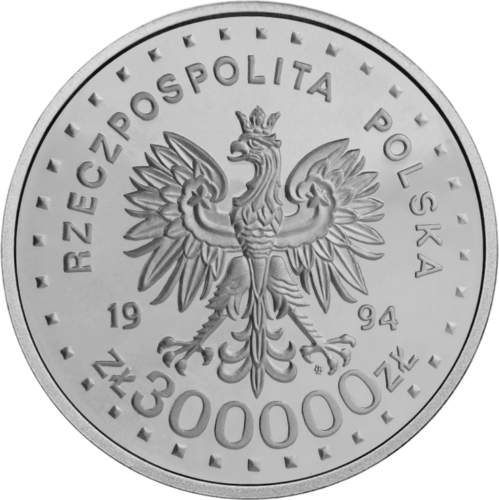 300 000 Zlotų Varšuvos sukilimas 1994 Lenkija sidabrinė moneta (2)