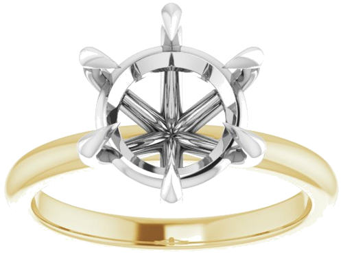 Sužadėtuvių Žiedas „Claw-Prong“ 14k yellow/white gold Round 9.4mm (3)