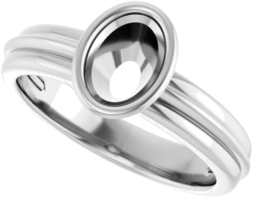 Sužadėtuvių Žiedas „Bezel-Set Solitaire“ 925 Sidabro Oval 7mm x 5mm (5)