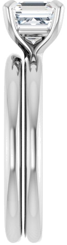 14K White  6x6 mm Asscher Solitaire Engagement Ring Mounting (9)