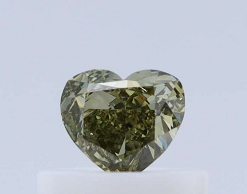 0.3 carat Fancy Dark Grayish Yellowish Green-VS2 Natūralus Heart Deimantas (1)