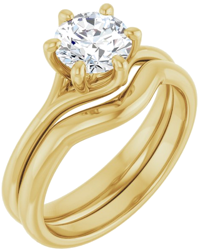 Sužadėtuvių Žiedas „Solitaire“ 10k yellow gold Round 6.5mm (6)