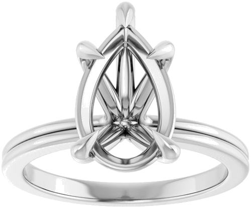 Sužadėtuvių Žiedas „Claw-Prong Solitaire“ 14k white gold Pear 12mm x 7.5mm (3)