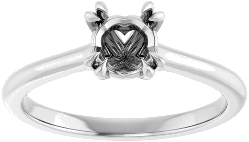 Sužadėtuvių Žiedas „Double Claw-Prong“ 14k white gold Round 5.8mm (3)