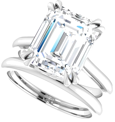 Platinum 11x9 mm Emerald Solitaire Engagement Ring Mounting (10)