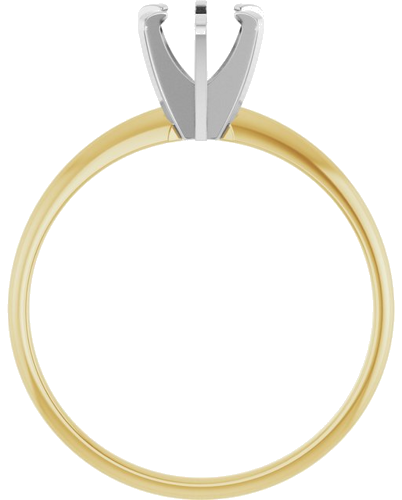 14K Yellow White 5.4-5.7 mm Round 6-Prong Solitaire Engagement Ring Mounting (2)