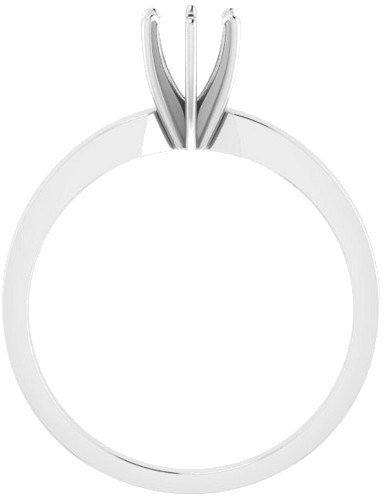 14K White 4.2-4.9 mm Round 6-Prong Solitaire Engagement Ring Mounting (2)
