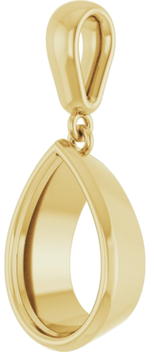Pakabukas „Bezel-Set Charm“ 14k yellow gold Pear 12mm x 8mm (2)