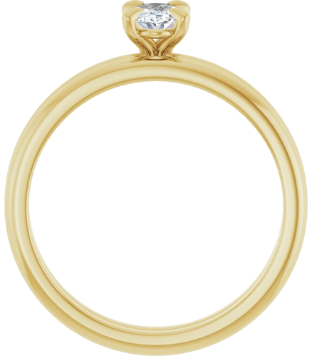 Sužadėtuvių Žiedas „Solitaire“ 10k yellow gold Oval 6mm x 4mm (7)