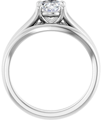 14K White 8x6 mm Oval Solitaire Engagement Ring Mounting (7)