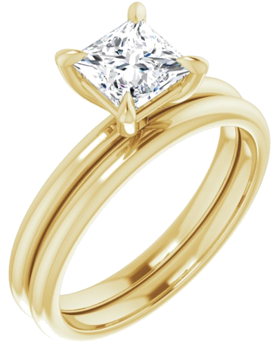 14K Yellow  5.5x5.5 mm Square Solitaire Engagement Ring Mounting (6)