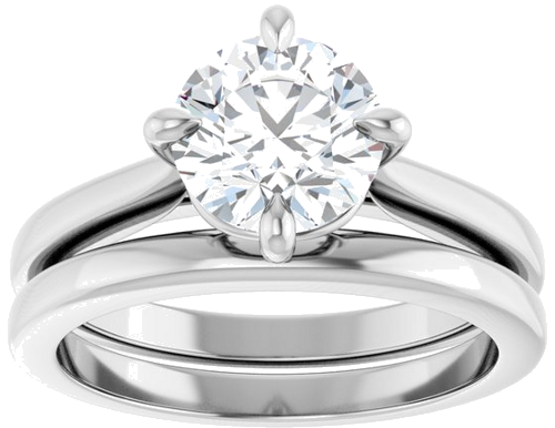 Sužadėtuvių Žiedas „Solitaire“ 14k white gold Round 7.4mm (8)