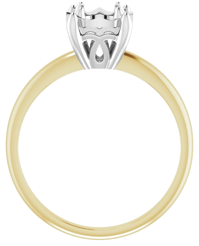 14K Yellow   White 5.8 mm Round 4-Prong Illusion Solitaire Ring Mounting (2)