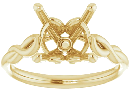 14K Yellow  10 mm Round Solitaire Engagement Ring Mounting (3)