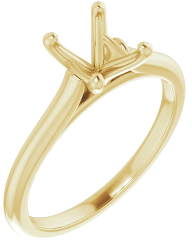 14K Yellow 8x6 mm Oval Solitaire Engagement Ring Mounting (1)