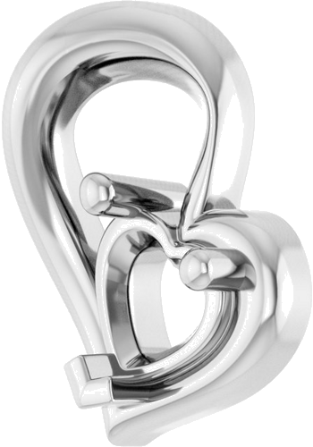 Pakabukas „Solitaire Heart“ 14k white gold Heart 3.8mm x 3.6mm (2)