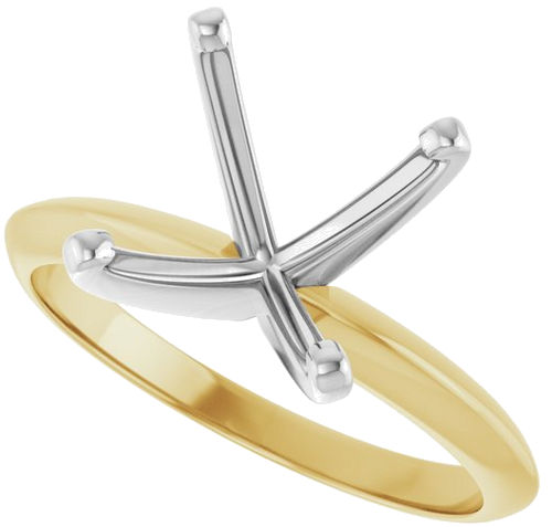 Sužadėtuvių Žiedas „Lightweight Solitaire“ 14k yellow/white gold Round 10.2mm x 10.6mm (5)
