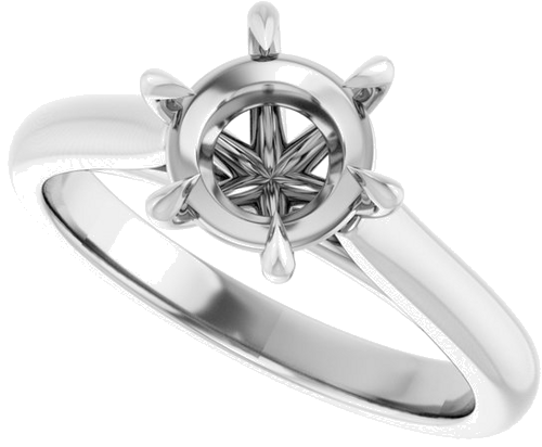 Sužadėtuvių Žiedas „Claw-Prong“ 14k white gold Round 7.4mm (5)
