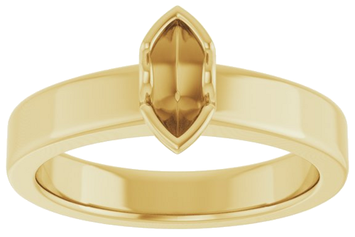 Sužadėtuvių Žiedas „Half-Bezel Solitaire“ 14k yellow gold Marquise 7mm x 3.5mm (3)