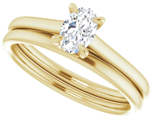 14K Yellow  6x4 mm Oval Solitaire Engagement Ring Mounting (10)