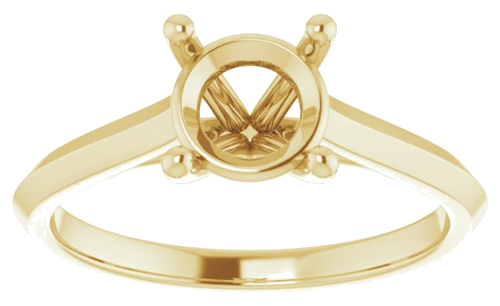 14K Yellow 7 mm Round Solitaire Engagement Ring Mounting (3)