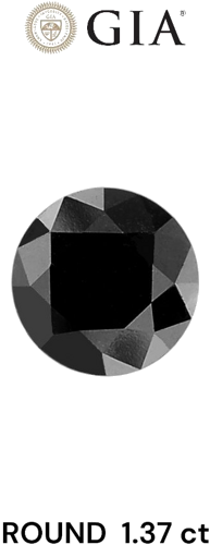 1.37 carat Fancy Black-VVS2 Excellent cut Natūralus Round Deimantas (1)