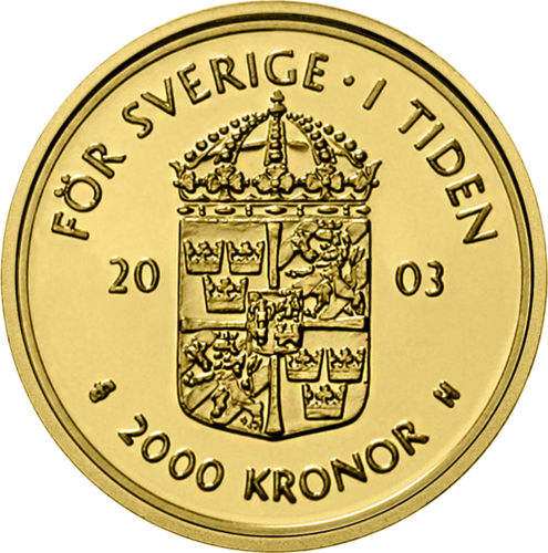 2003 Švedija Carl XVI valdymo 30-metis auksinė moneta (2)