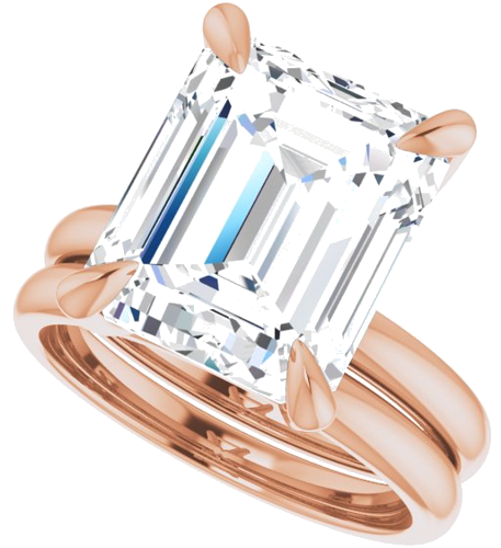 Sužadėtuvių Žiedas „Solitaire“ 14k rose gold Emerald 12mm x 10mm (10)
