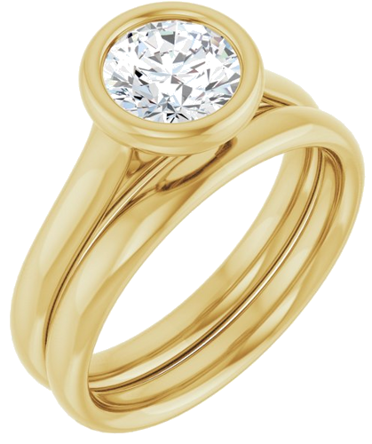 Sužadėtuvių Žiedas „Bezel-Set Solitaire“ 10k yellow gold Round 6.5mm (6)