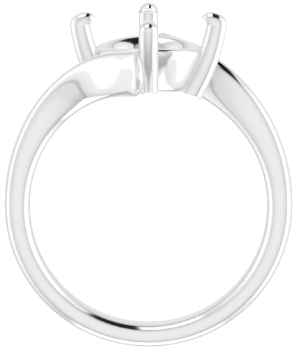 Sužadėtuvių Žiedas „Solitaire Bypass“ 14k white gold Round 9mm (2)