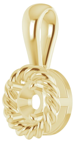 14K Yellow  4.1 mm Round Pendant Mounting (2)