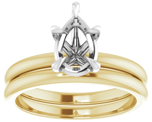 Sužadėtuvių Žiedas „Claw-Prong“ 14k yellow/white gold Pear 9mm x 6mm (8)