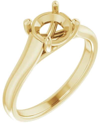 14K Yellow 7 mm Round Solitaire Engagement Ring Mounting (1)