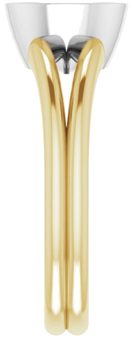 Sužadėtuvių Žiedas „Bezel-Set Solitaire“ 585 Baltojo Ir Geltonojo Aukso Round 7.4mm (4)