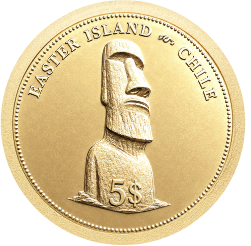 2006 Великденски остров 5 долара Фиджи златна монета (1)