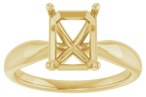 Sužadėtuvių Žiedas 14k yellow gold Emerald 9mm x 7mm (3)