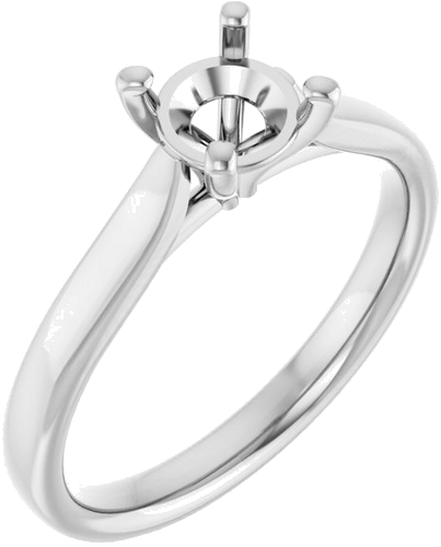 14K White 5.8 mm Round Engagement Ring Mounting (1)