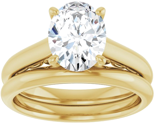 Sužadėtuvių Žiedas „Sculptural“ 14k yellow gold Oval 9mm x 7mm (8)