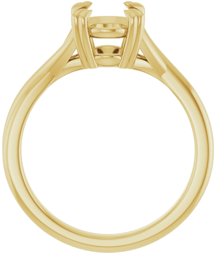 14K Yellow 9x7 mm Oval Solitaire Engagement Ring Mounting (2)